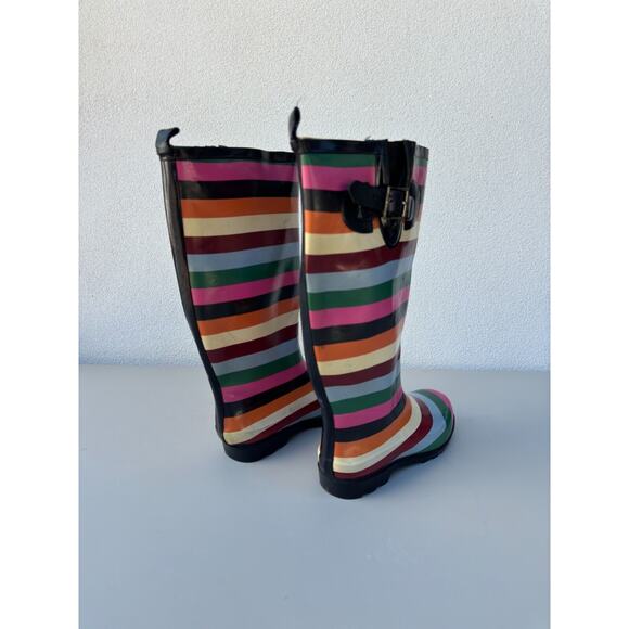 Gap Size 6 Rain Boots Multi colored Stripe Tall Rubber - Picture 2 of 8